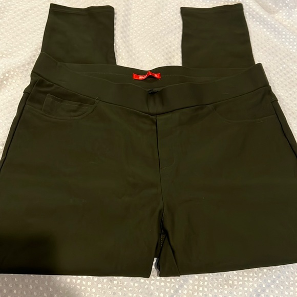 MAZE KHAKI GREEN PULL ON SKINNY PANTS 3X - Picture 1 of 6